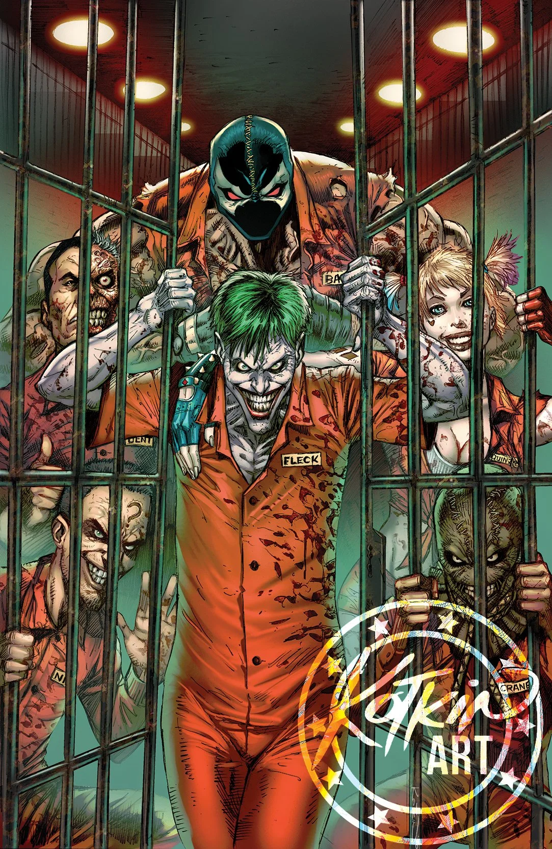 JOKER and the INMATES OF ARKHAM - METAL CARD — Art Of Alex Kotkin